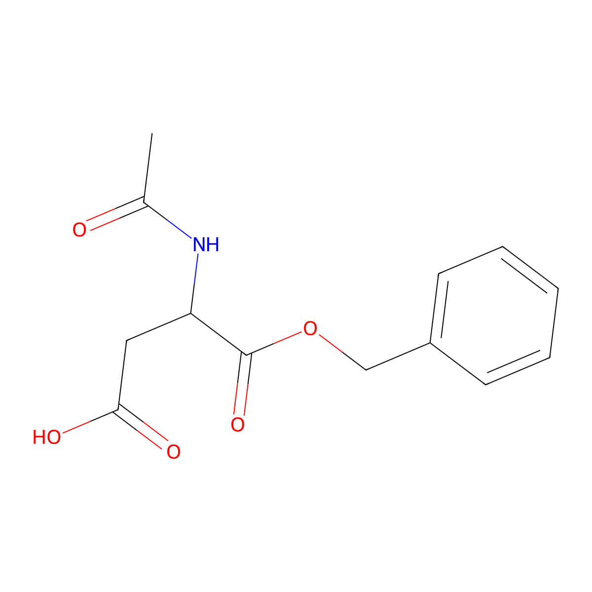 (3R)-4-(benzyloxy)-3-acetamido-4-oxobutanoic acid molecular structure, CAS 163929-81-5