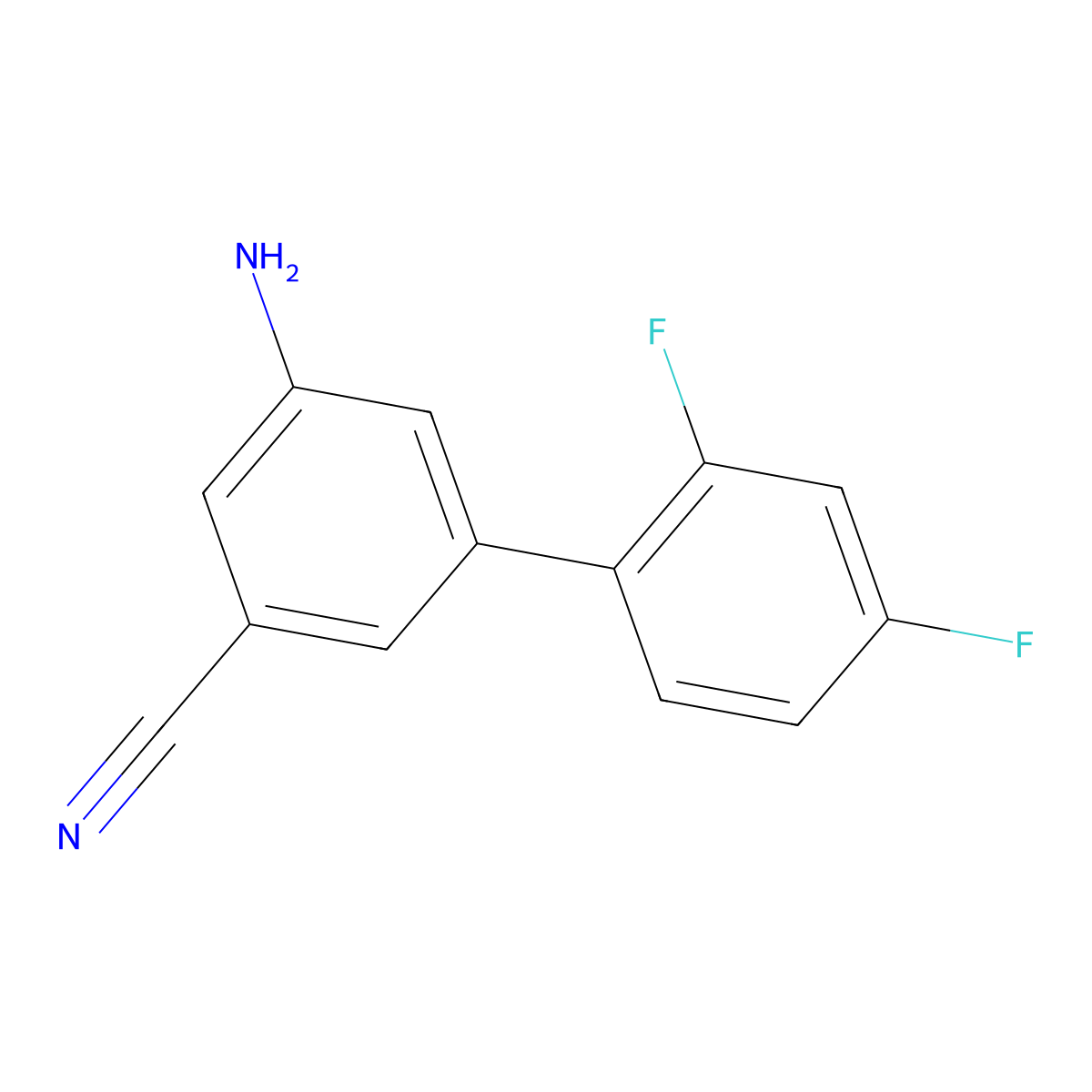 5-Amino-2',4'-difluoro-[1,1'-biphenyl]-3-carbonitrile molecular structure, CAS 1639298-24-0