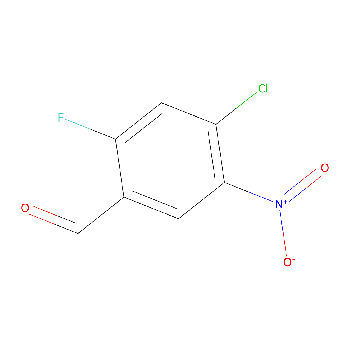 4-Chloro-2-fluoro-5-nitrobenzaldehyde molecular structure, CAS 1639298-89-7