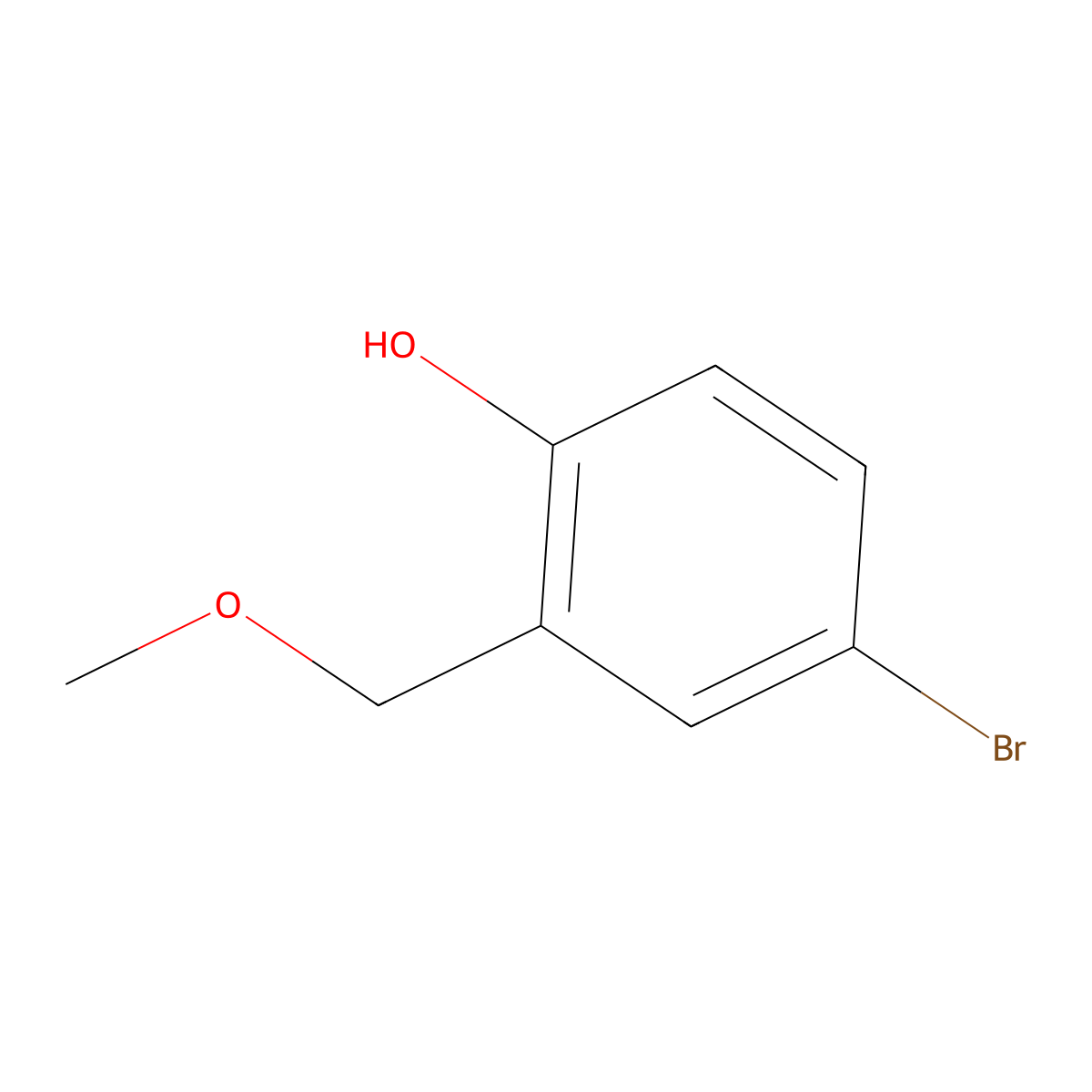 4-Bromo-2-(methoxymethyl)phenol molecular structure, CAS 163934-00-7