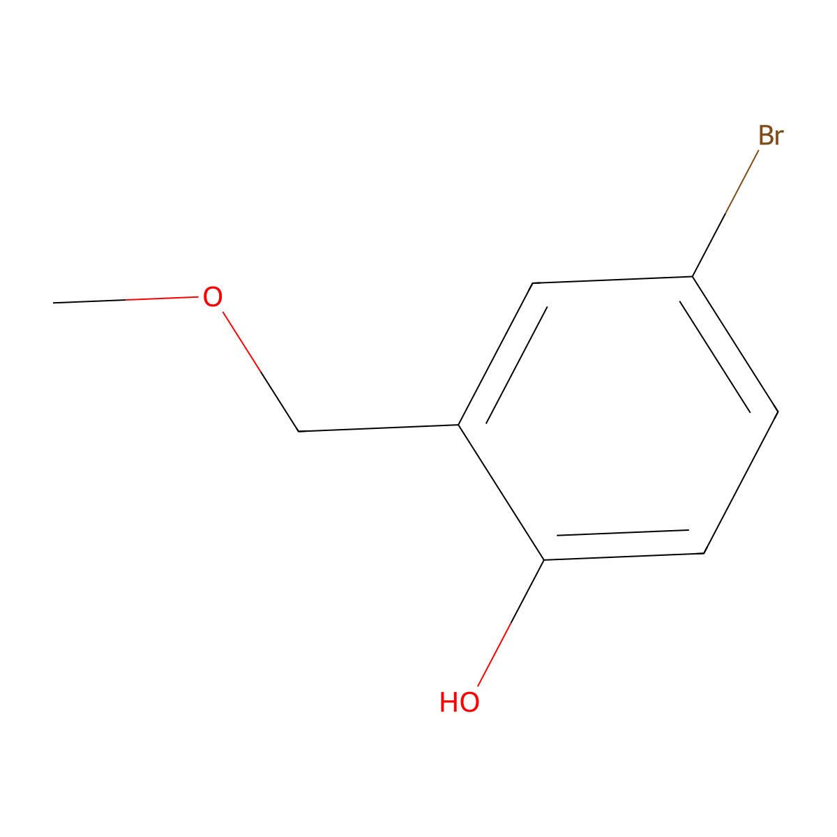 4-Bromo-2-(methoxymethyl)phenol molecular structure, CAS 163934-00-7
