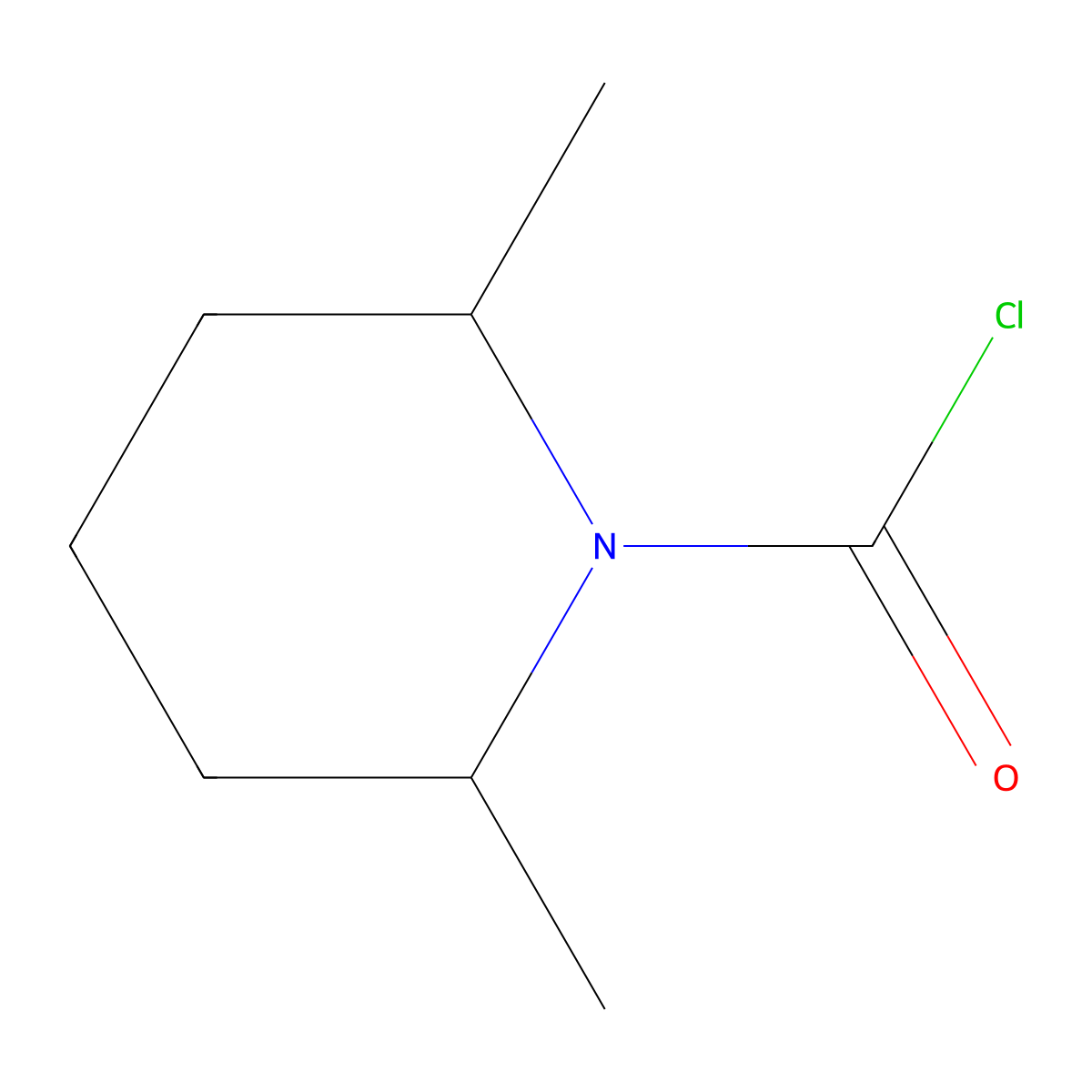 rac-(2R,6S)-2,6-dimethylpiperidine-1-carbonyl chloride molecular structure, CAS 1639355-28-4
