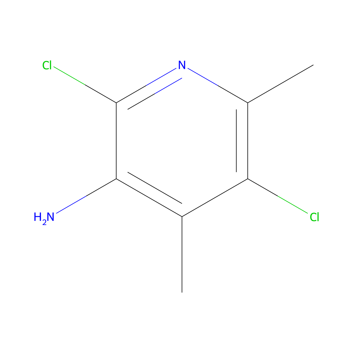 2,5-Dichloro-4,6-dimethylpyridin-3-amine molecular structure, CAS 1639373-19-5