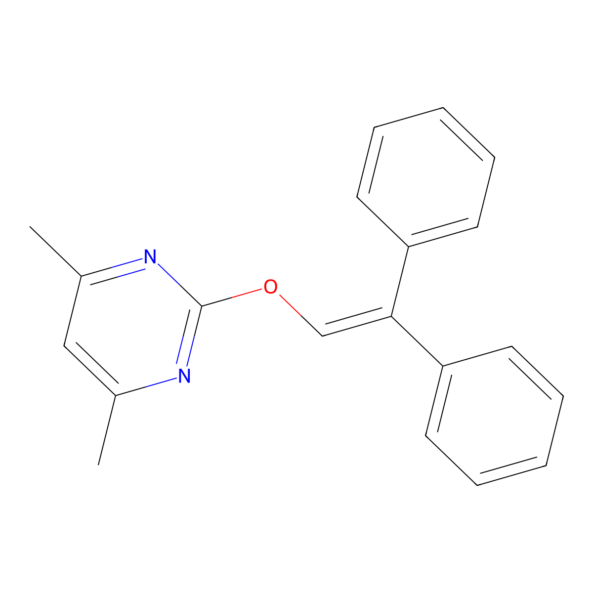 2-((2,2-Diphenylvinyl)oxy)-4,6-dimethylpyrimidine molecular structure, CAS 1639429-81-4
