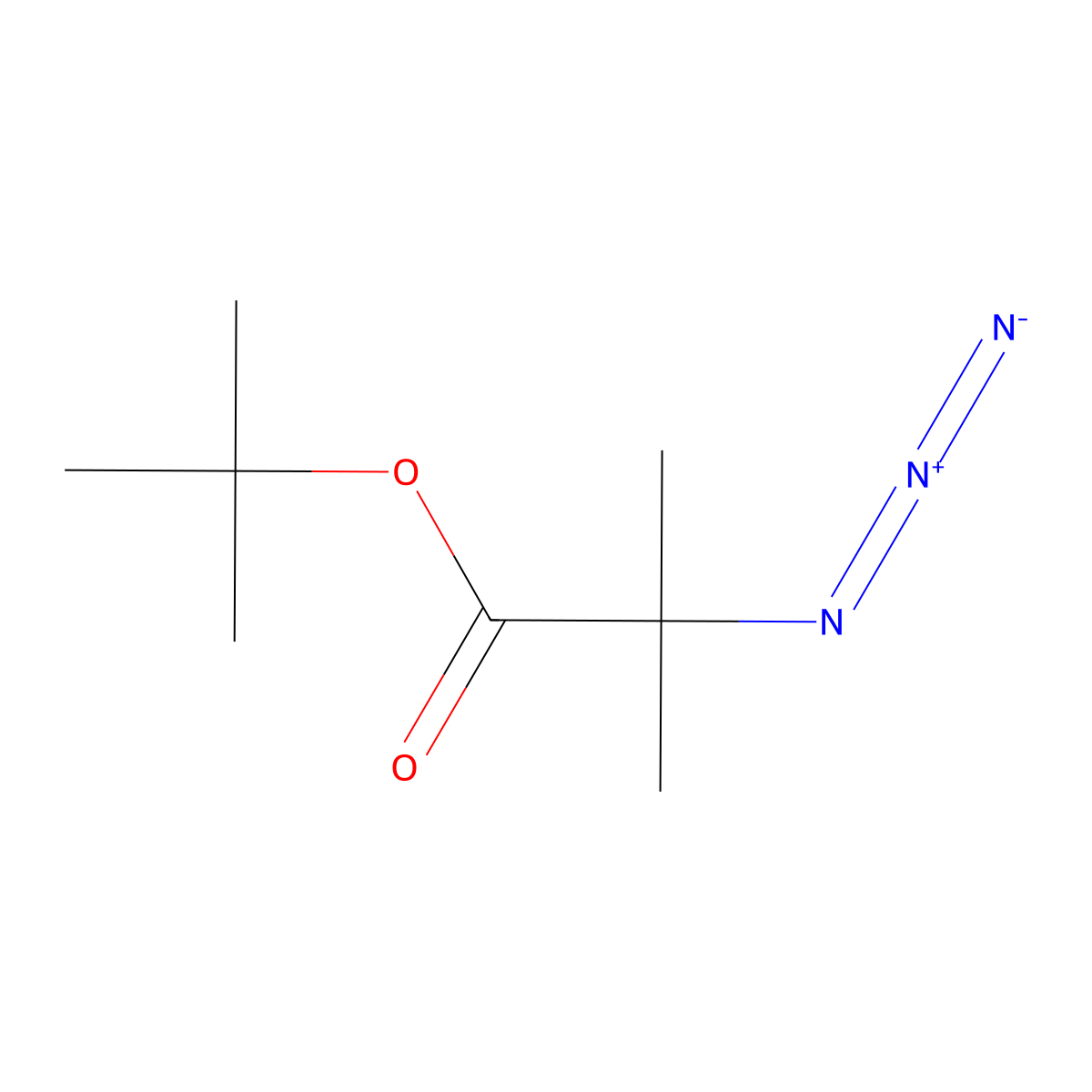Tert-butyl 2-azido-2-methylpropanoate molecular structure, CAS 1639467-11-0