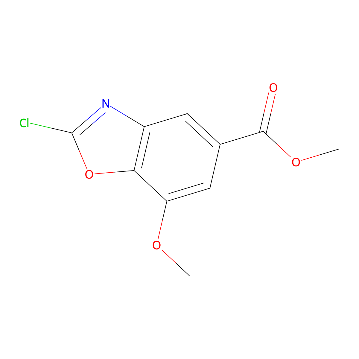 Methyl 2-chloro-7-methoxybenzo[d]oxazole-5-carboxylate molecular structure, CAS 1639480-20-8