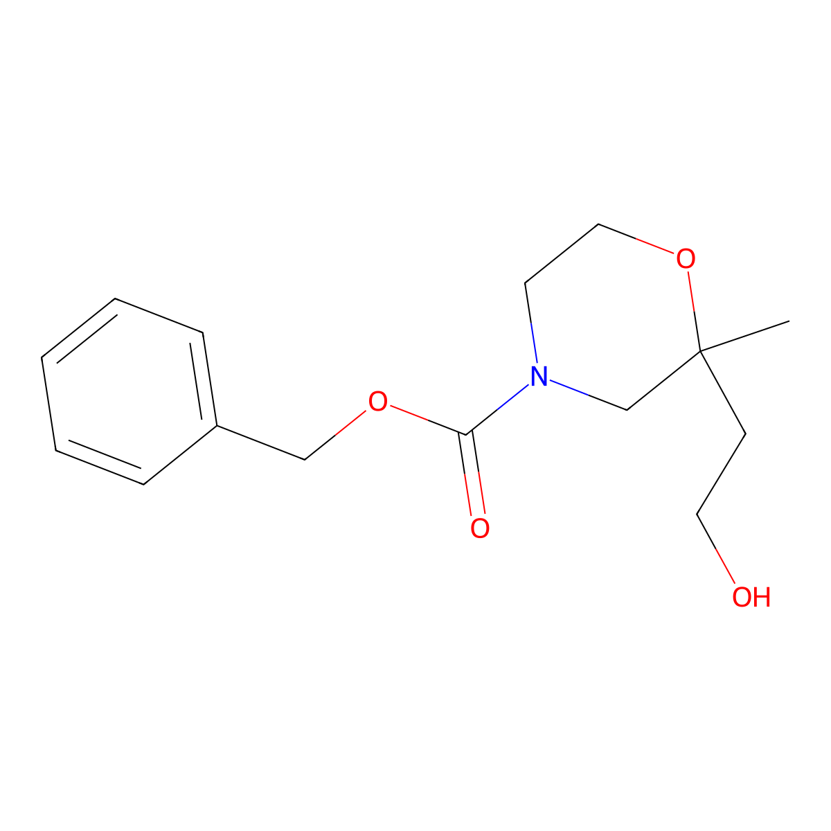 Benzyl 2-(2-hydroxyethyl)-2-methylmorpholine-4-carboxylate molecular structure, CAS 1639482-89-5