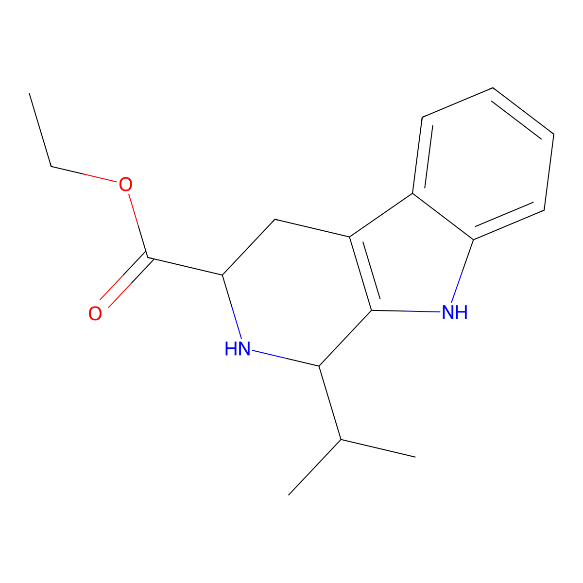 ethyl 1-(propan-2-yl)-1H,2H,3H,4H,9H-pyrido[3,4-b]indole-3-carboxylate molecular structure, CAS 1639493-42-7