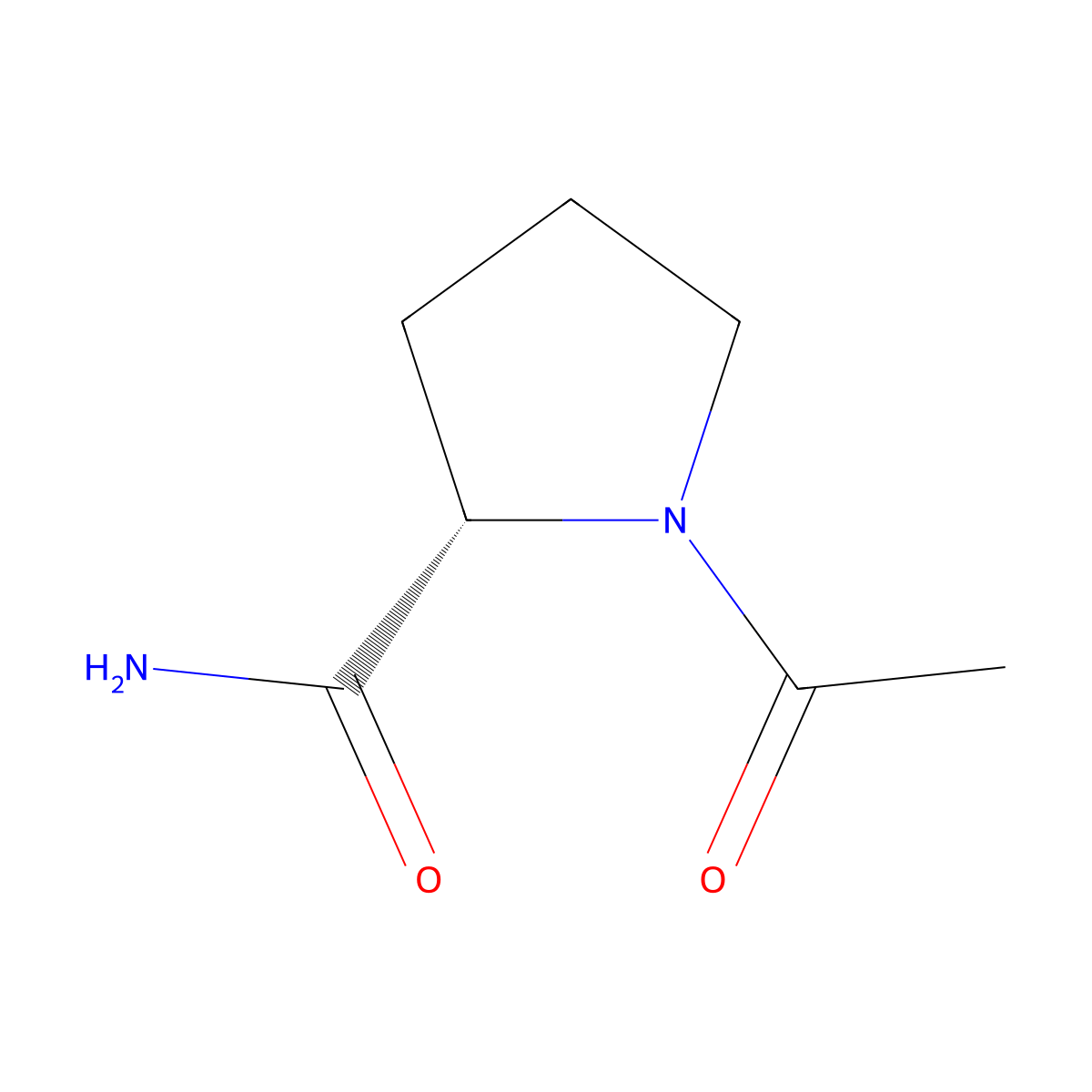 N-Acetylprolinamide molecular structure, CAS 16395-58-7