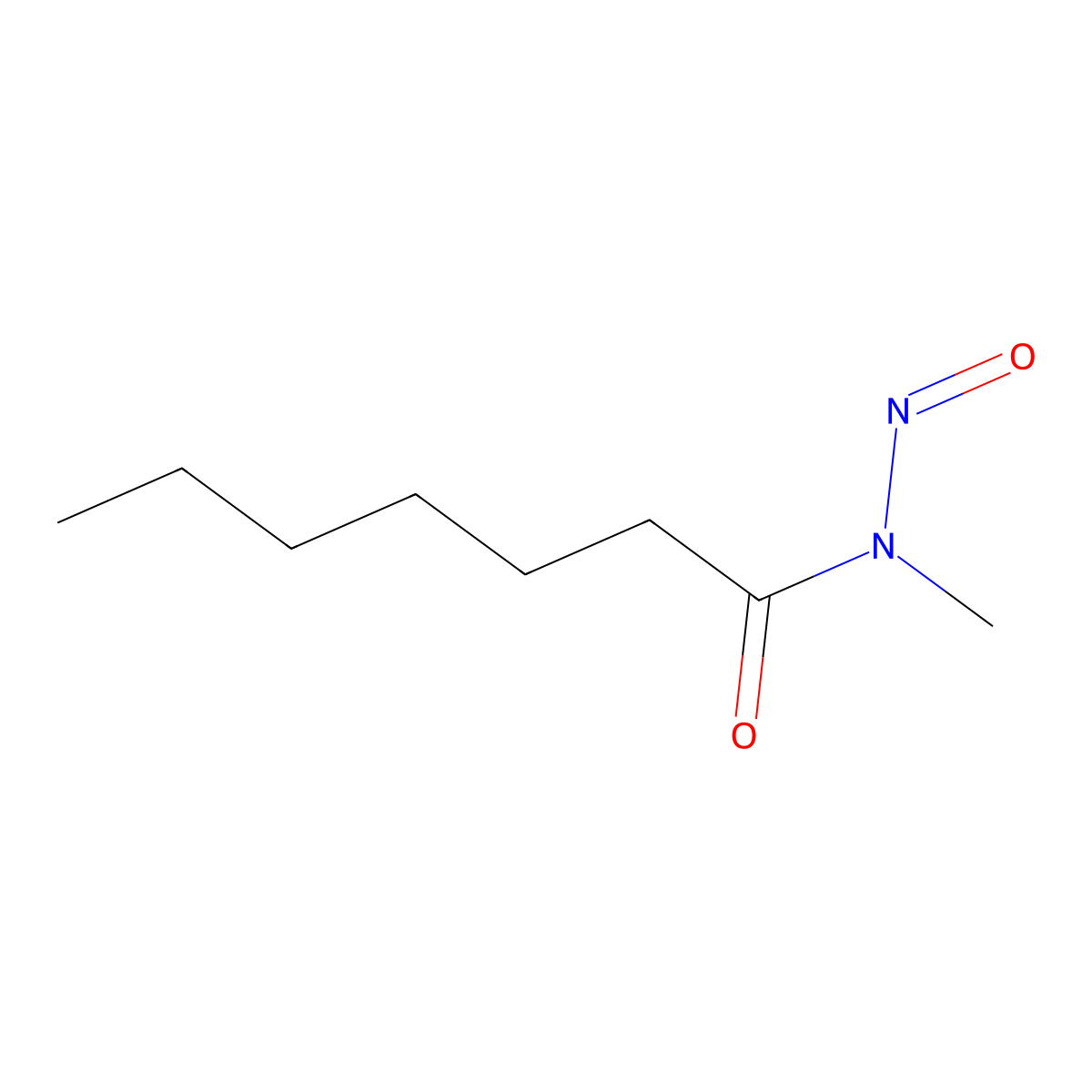 Heptanamide, N-methyl-N-nitroso- molecular structure, CAS 16395-83-8