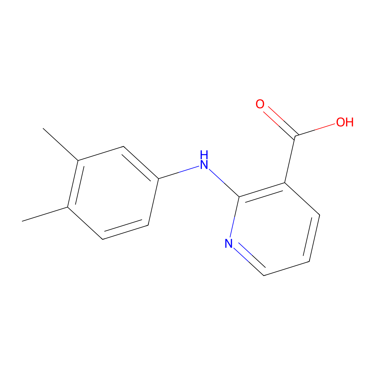 2-[(3,4-Dimethylphenyl)amino]nicotinic acid molecular structure, CAS 16396-31-9