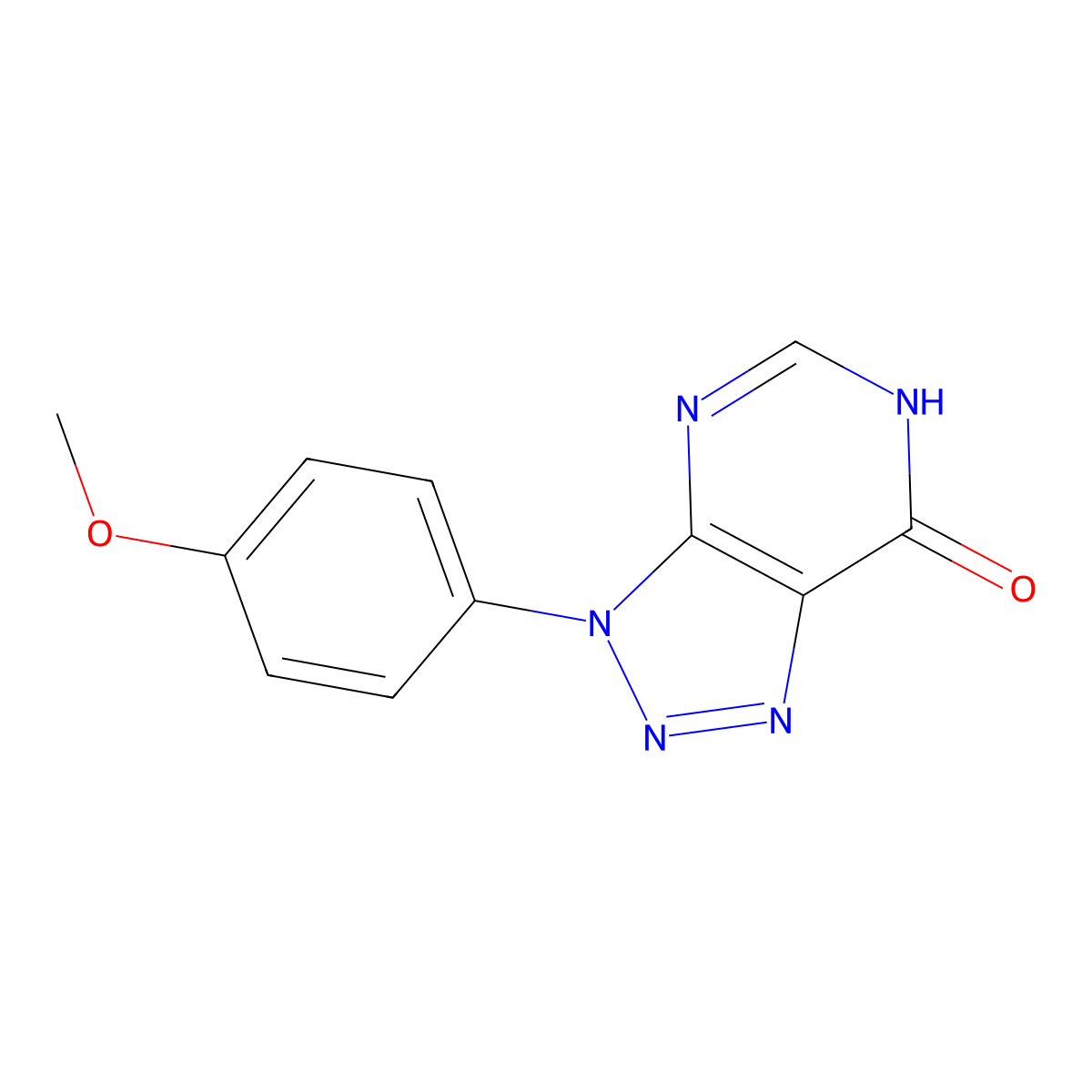 3-(4-methoxyphenyl)-3,6-dihydro-7H-[1,2,3]triazolo[4,5-d]pyrimidin-7-one molecular structure, CAS 163977-51-3