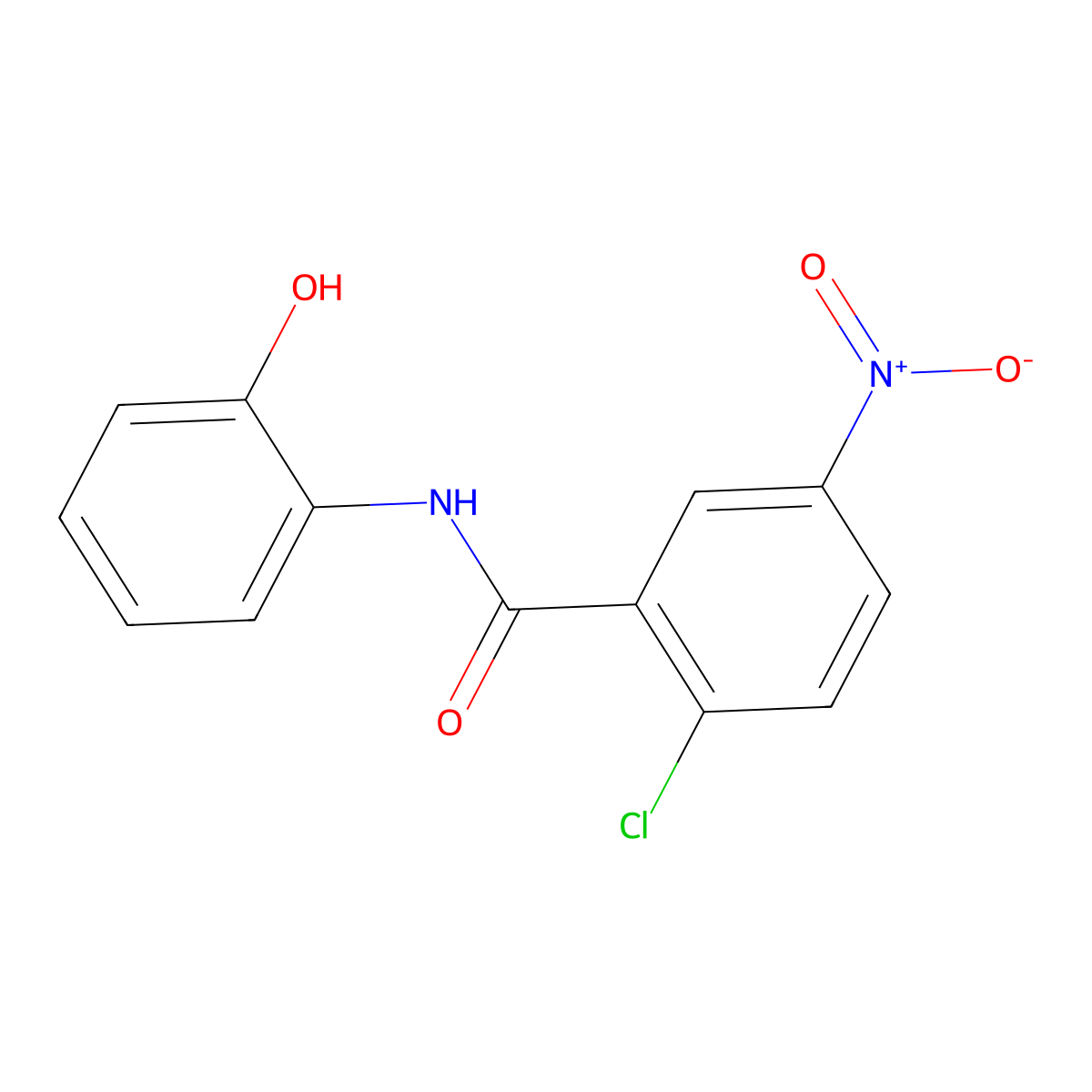 2-chloro-N-(2-hydroxyphenyl)-5-nitrobenzamide molecular structure, CAS 16398-07-5