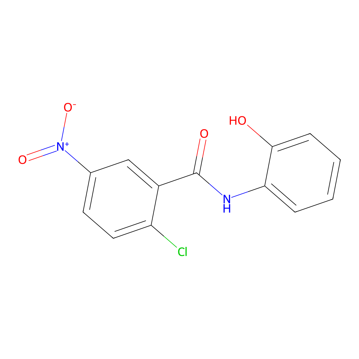2-chloro-N-(2-hydroxyphenyl)-5-nitrobenzamide molecular structure, CAS 16398-07-5