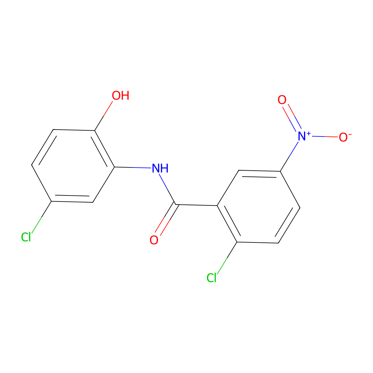 2-chloro-N-(5-chloro-2-hydroxyphenyl)-5-nitrobenzamide molecular structure, CAS 16398-08-6