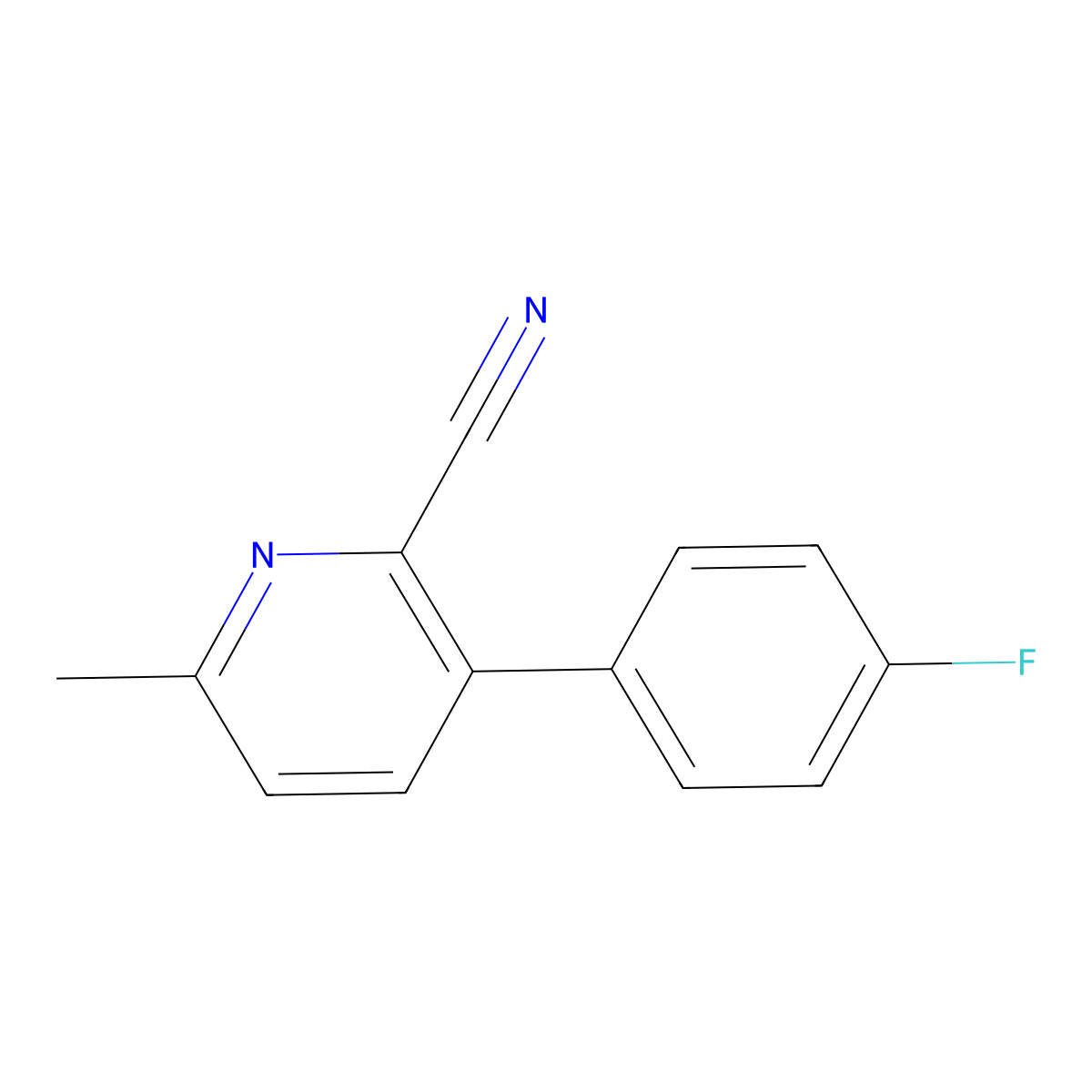 3-(4-Fluorophenyl)-6-methylpicolinonitrile molecular structure, CAS 1639803-68-1
