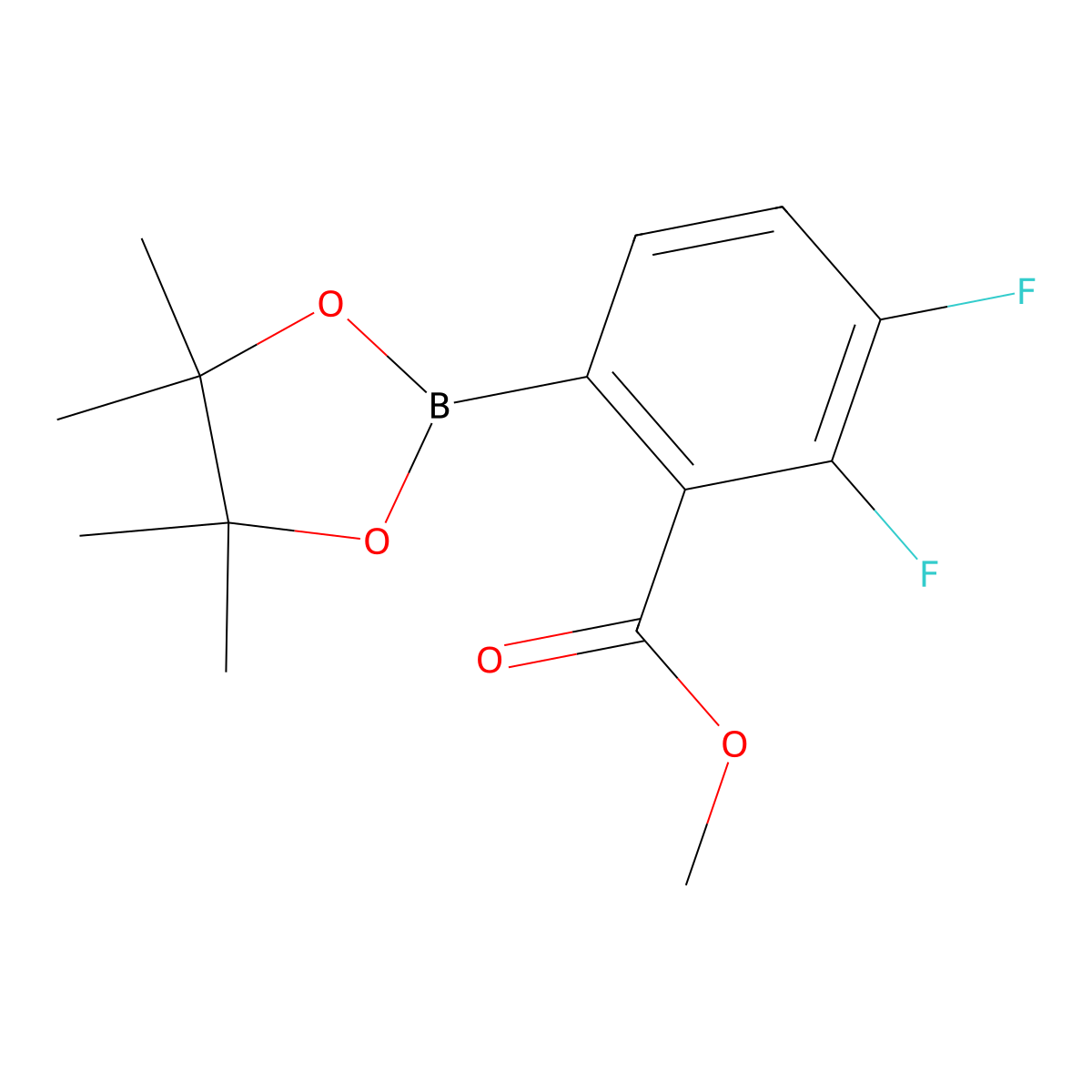 Methyl 2,3-difluoro-6-(4,4,5,5-tetramethyl-1,3,2-dioxaborolan-2-yl)benzoate molecular structure, CAS 1639804-61-7