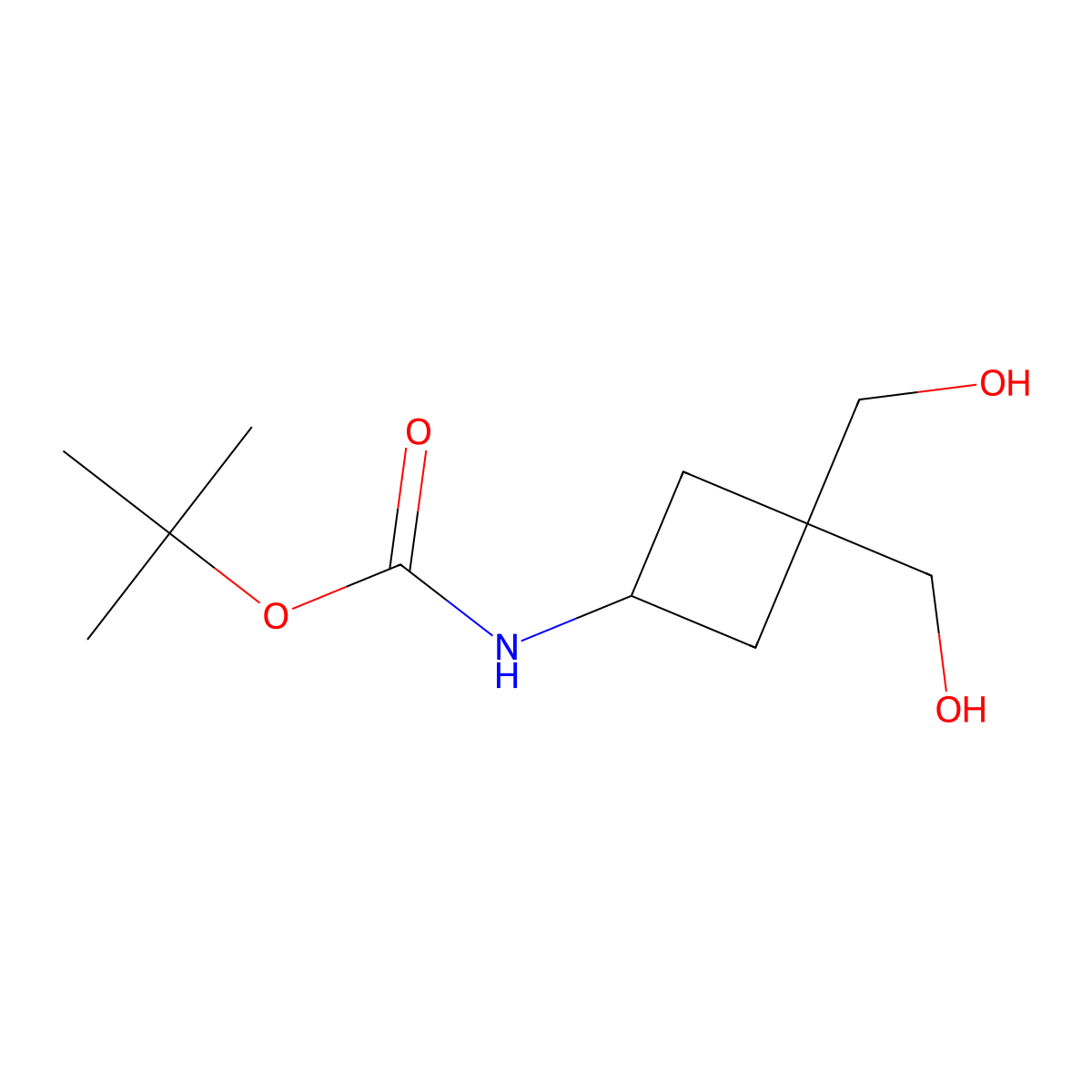[3-(Boc-amino)cyclobutane-1,1-diyl]dimethanol molecular structure, CAS 1639838-86-0