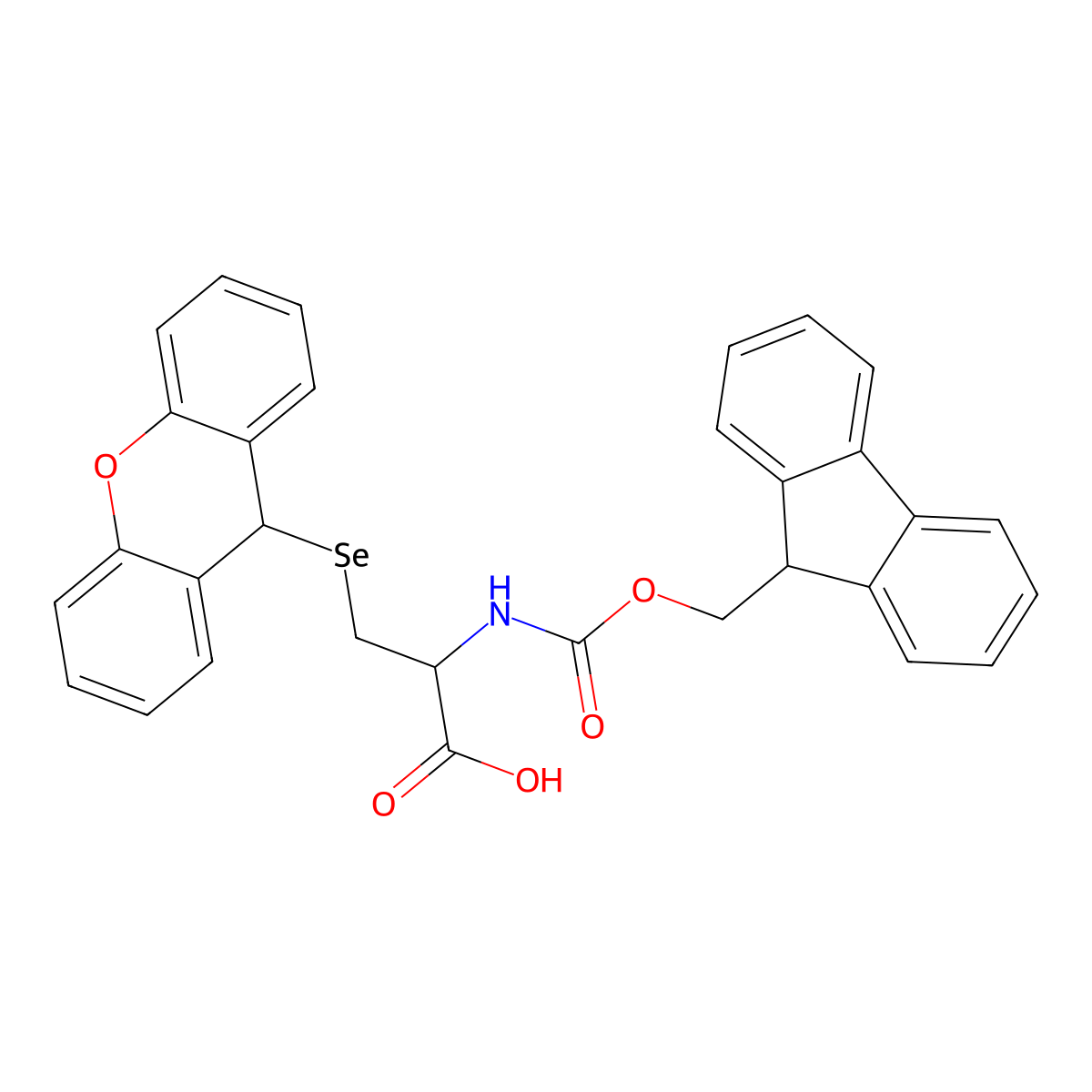 Fmoc-L-Sec(Xan)-OH molecular structure, CAS 1639843-35-8