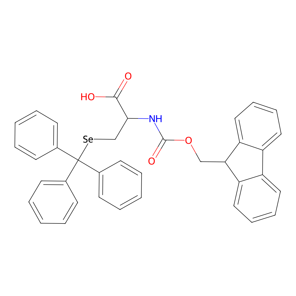 Fmoc-Sec(Trt)-OH molecular structure, CAS 1639843-37-0