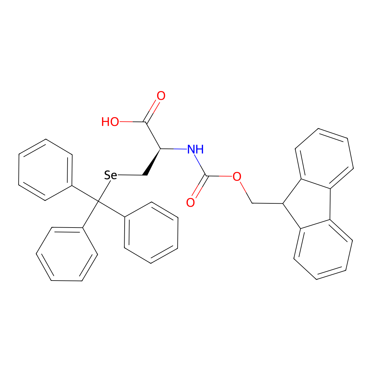 Fmoc-Sec(Trt)-OH molecular structure, CAS 1639843-37-0