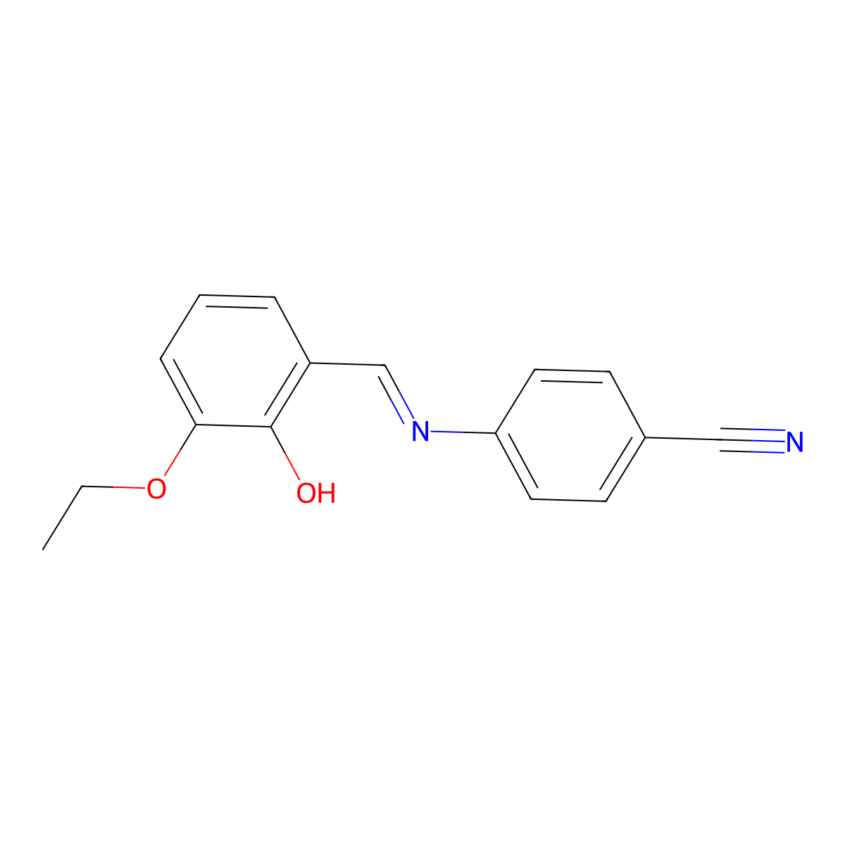 4-{[(1E)-(3-ethoxy-2-hydroxyphenyl)methylene]amino}benzonitrile molecular structure, CAS 1639845-34-3