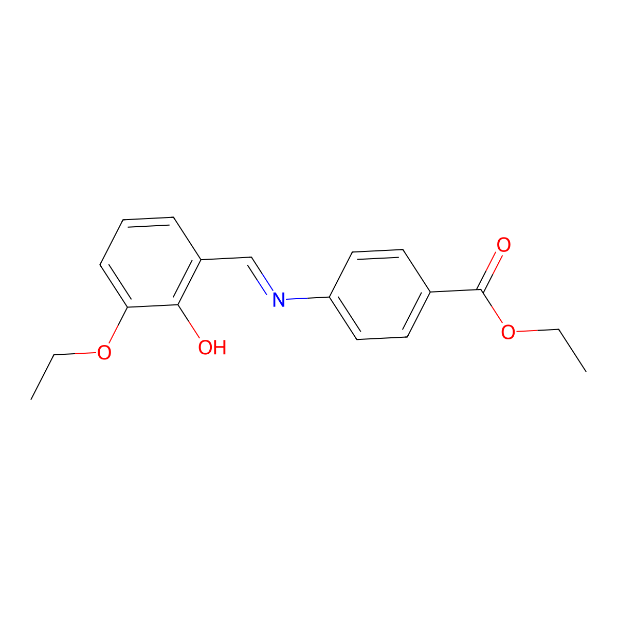 ethyl 4-{[(1E)-(3-ethoxy-2-hydroxyphenyl)methylene]amino}benzoate molecular structure, CAS 1639845-37-6
