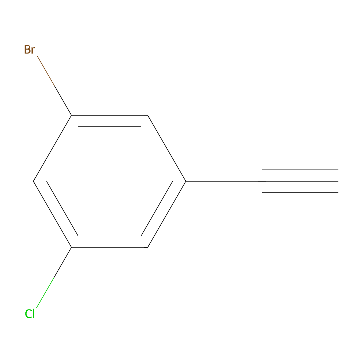1-Bromo-3-chloro-5-ethynylbenzene molecular structure, CAS 1639847-49-6