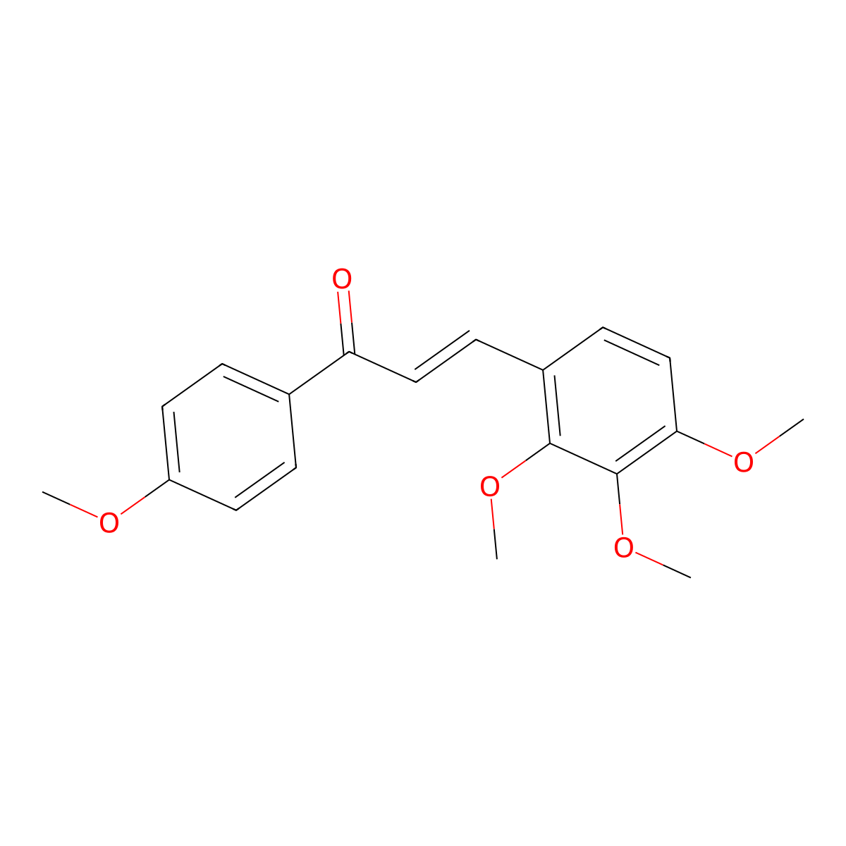 (2E)-1-(4-methoxyphenyl)-3-(2,3,4-trimethoxyphenyl)prop-2-en-1-one molecular structure, CAS 1639856-65-7