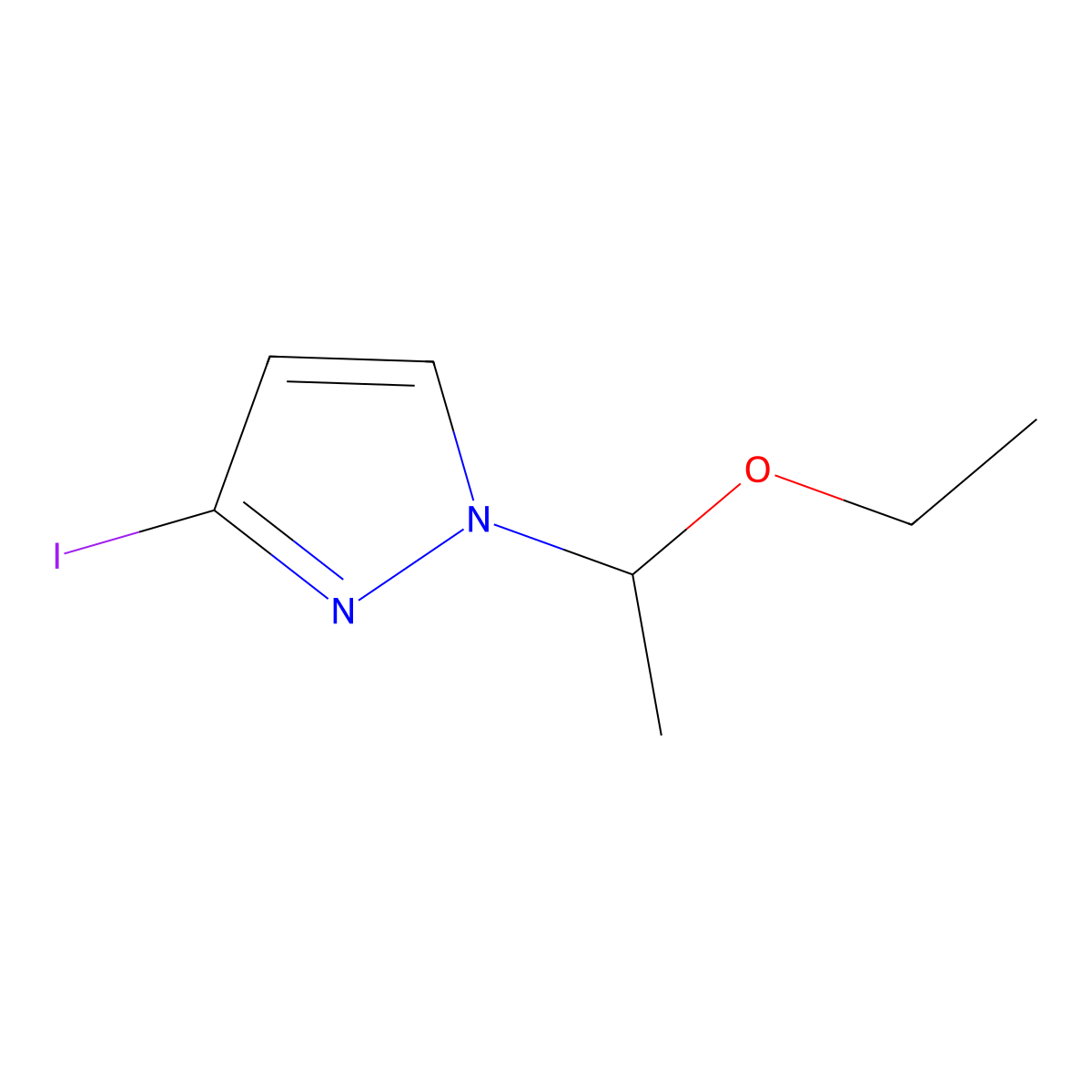 1-(1-Ethoxyethyl)-3-iodo-1H-pyrazole molecular structure, CAS 1639858-69-7