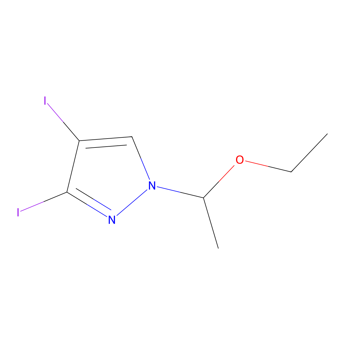1-(1-Ethoxyethyl)-3,4-diiodo-1H-pyrazole molecular structure, CAS 1639858-70-0