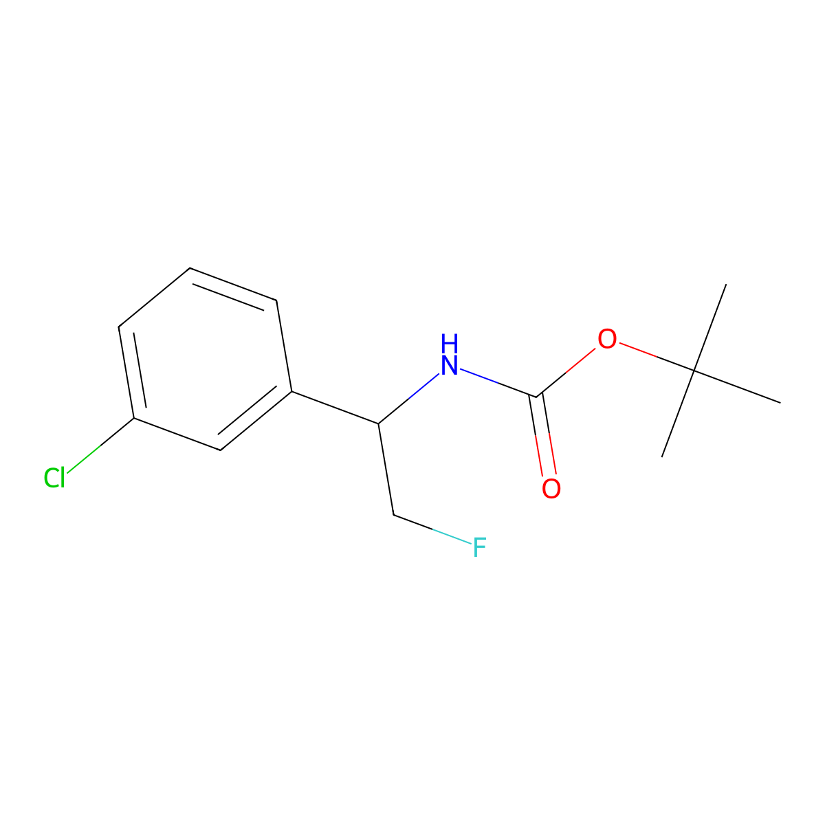 tert-butyl N-[1-(3-chlorophenyl)-2-fluoroethyl]carbamate molecular structure, CAS 1639867-84-7