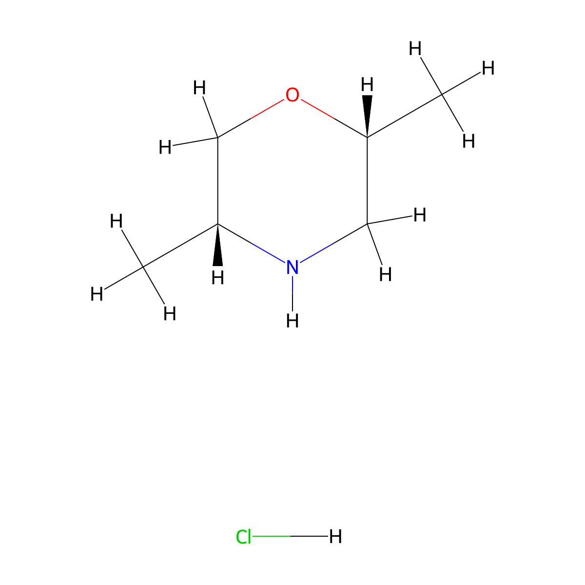 (2R,5R)-2,5-Dimethylmorpholine hydrochloride molecular structure, CAS 1639886-52-4