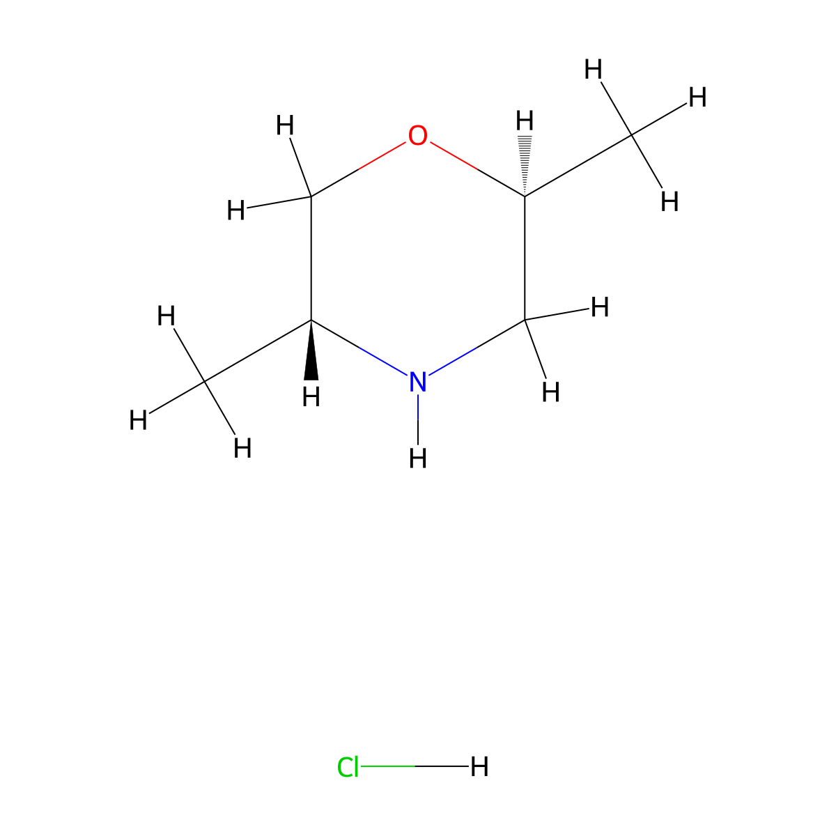 (2S,5R)-2,5-dimethylmorpholine;hydrochloride molecular structure, CAS 1639886-53-5