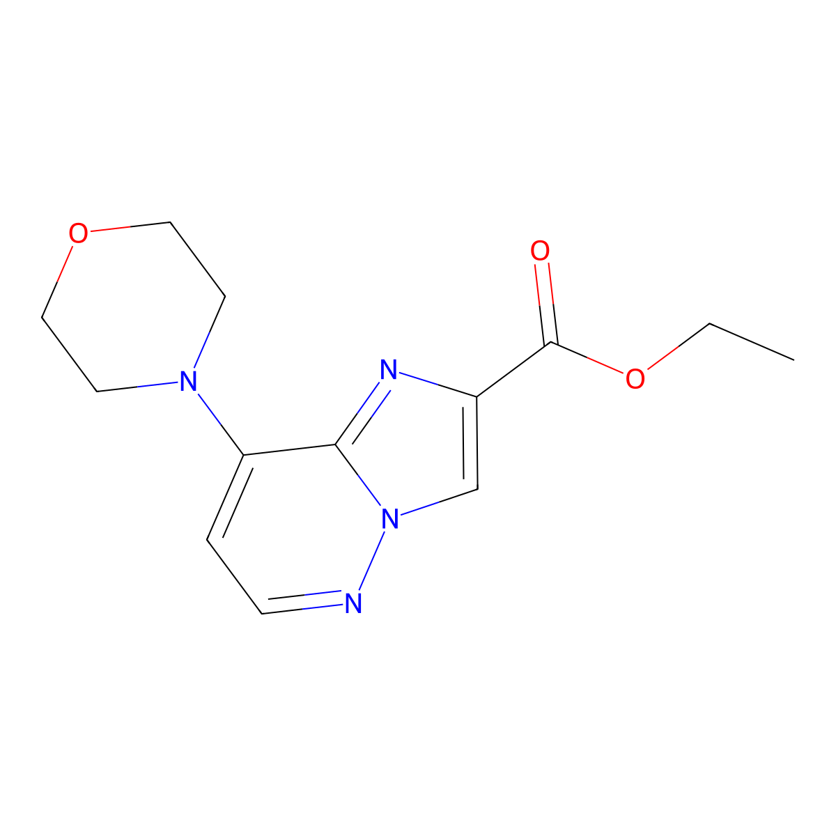 Ethyl 8-morpholinoimidazo[1,2-b]pyridazine-2-carboxylate molecular structure, CAS 1639891-85-2