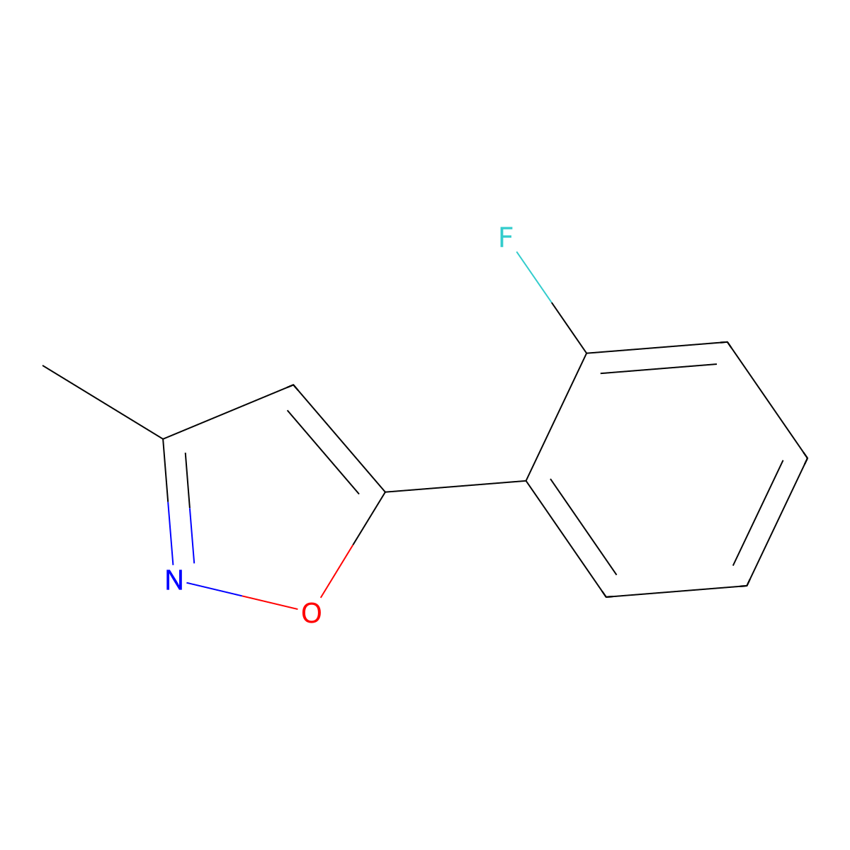 5-(2-Fluorophenyl)-3-methyl-1,2-oxazole molecular structure, CAS 1639897-03-2