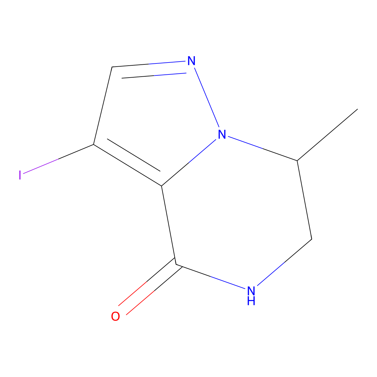 (7S)-3-Iodo-7-methyl-6,7-dihydro-5h-pyrazolo[1,5-a]pyrazin-4-one molecular structure, CAS 1639901-75-9