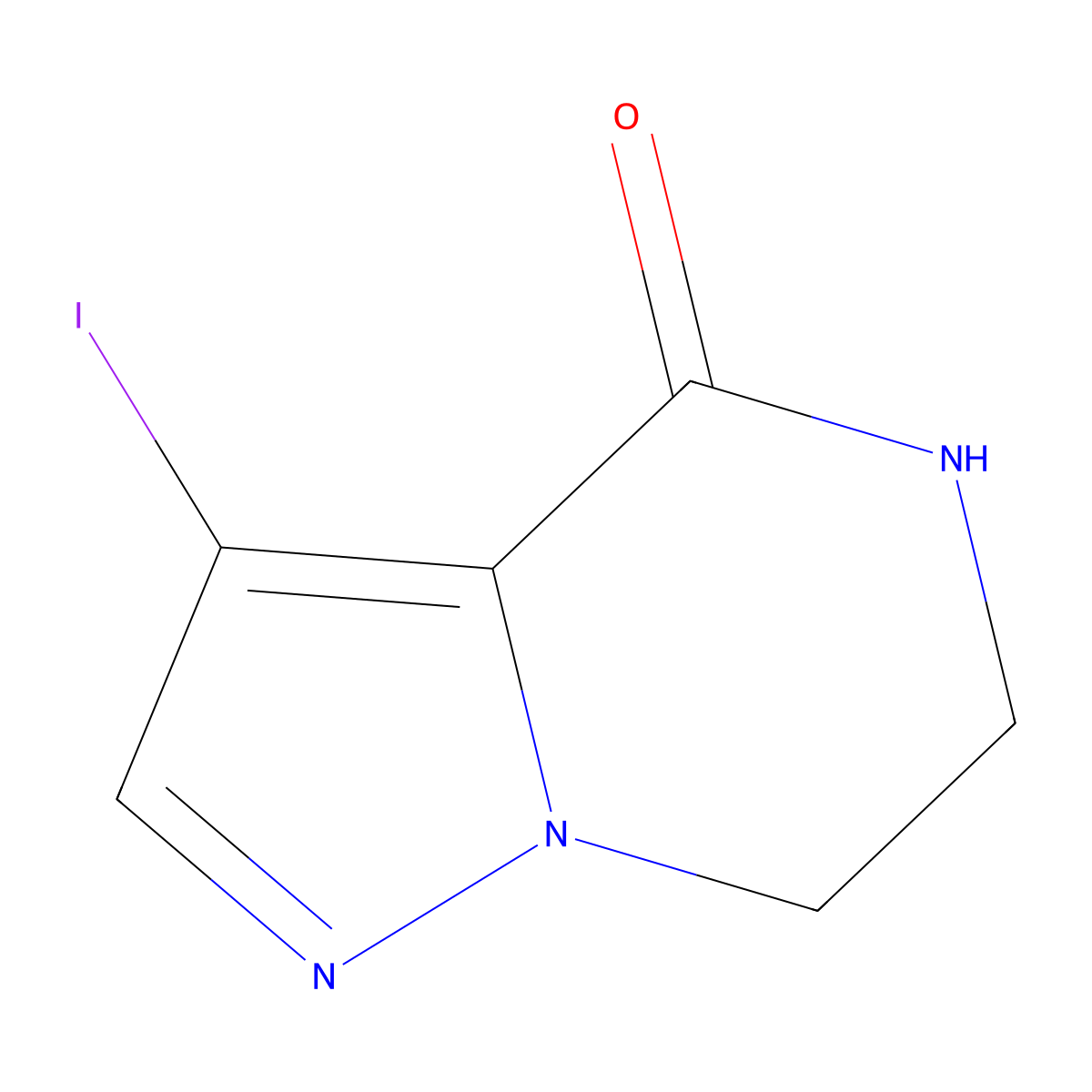 3-iodo-4H,5H,6H,7H-pyrazolo[1,5-a]pyrazin-4-one molecular structure, CAS 1639901-82-8