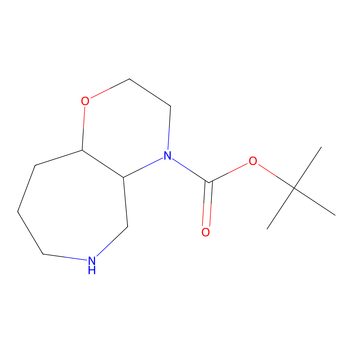 (4AR,9aR)-tert-butyl octahydro-[1,4]oxazino[3,2-c]azepine-4(4aH)-carboxylate molecular structure, CAS 1639944-38-9
