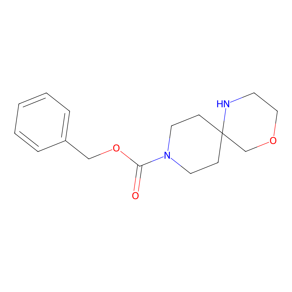 Benzyl 4-oxa-1,9-diazaspiro[5.5]undecane-9-carboxylate molecular structure, CAS 1639963-84-0