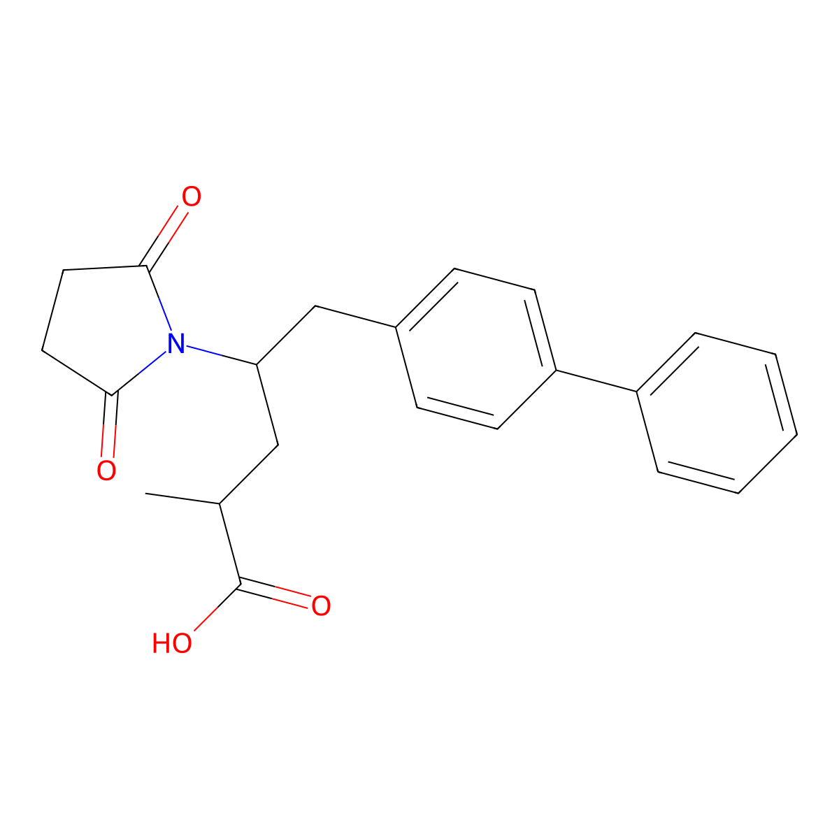 (2R,4s)-4-([1,1'-biphenyl]-4-ylmethyl)-2-methyl-4-(2,5-dioxopyrrolidin-1-yl)butanoic acid molecular structure, CAS 1639970-62-9