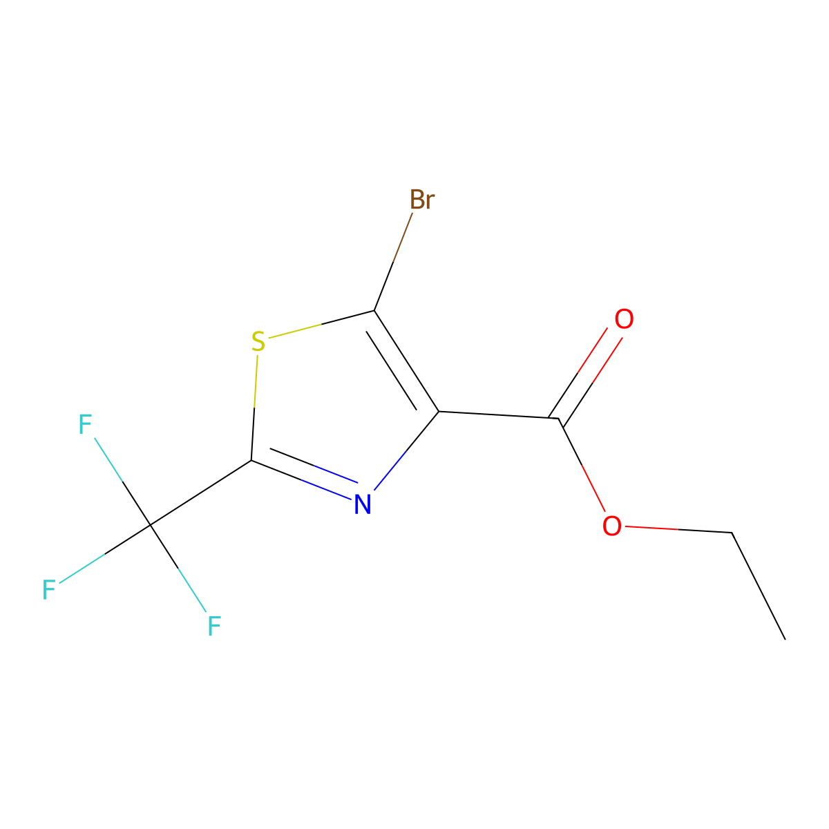 Ethyl 5-bromo-2-(trifluoromethyl)thiazole-4-carboxylate molecular structure, CAS 1639974-42-7