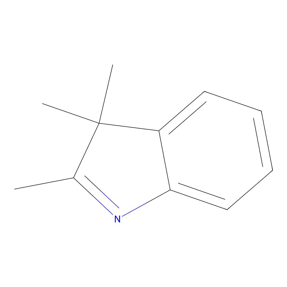 3H-Indole, 2,3,3-trimethyl- molecular structure, CAS 1640-39-7