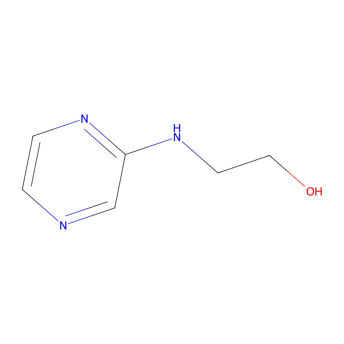 2-[(Pyrazin-2-yl)amino]ethan-1-ol molecular structure, CAS 1640-86-4