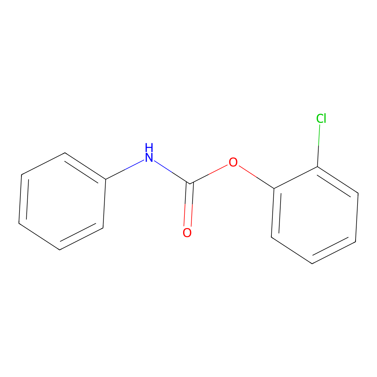 2-Chlorophenyl phenylcarbamate molecular structure, CAS 16400-07-0