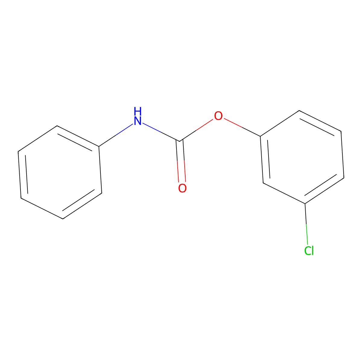 M-Chlorophenyl carbanilate molecular structure, CAS 16400-09-2
