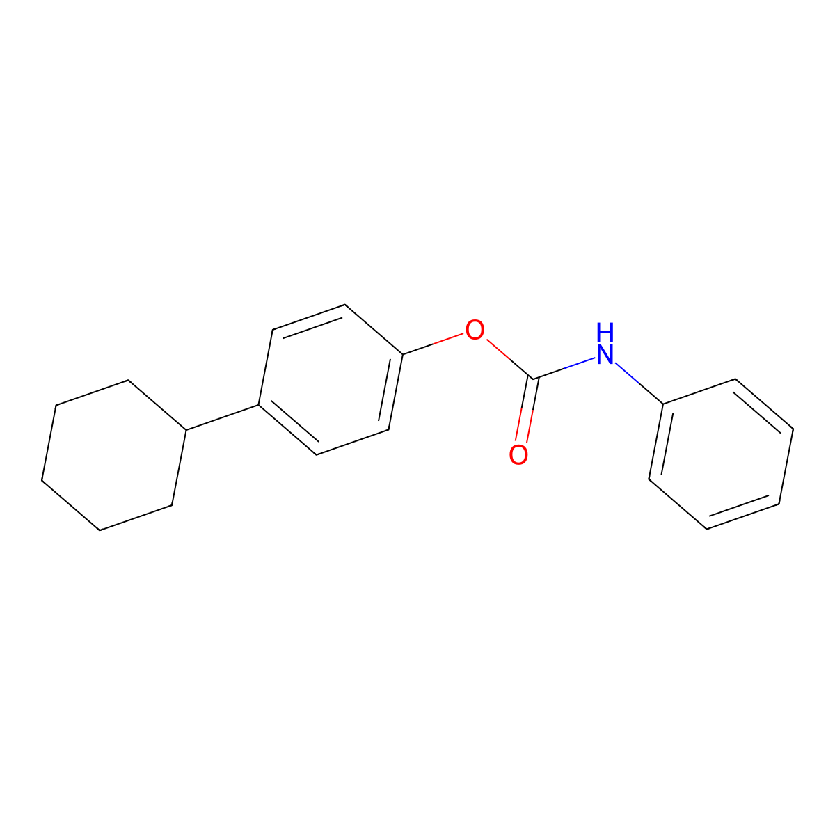 4-Cyclohexylphenyl N-phenylcarbamate molecular structure, CAS 16400-12-7