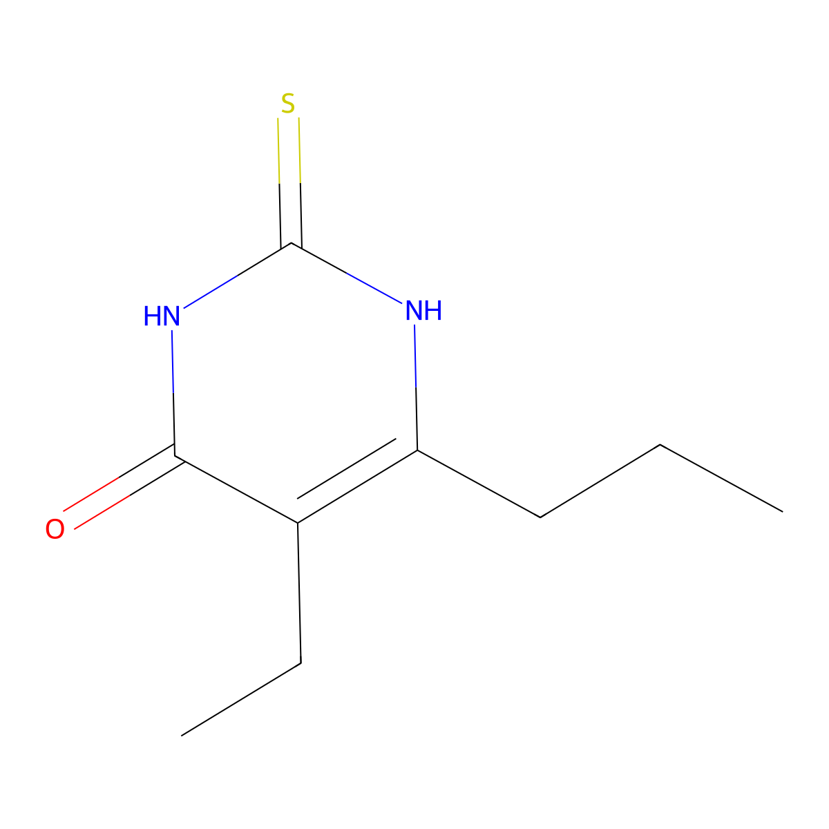 5-Ethyl-2-mercapto-6-propylpyrimidin-4-ol molecular structure, CAS 16400-91-2
