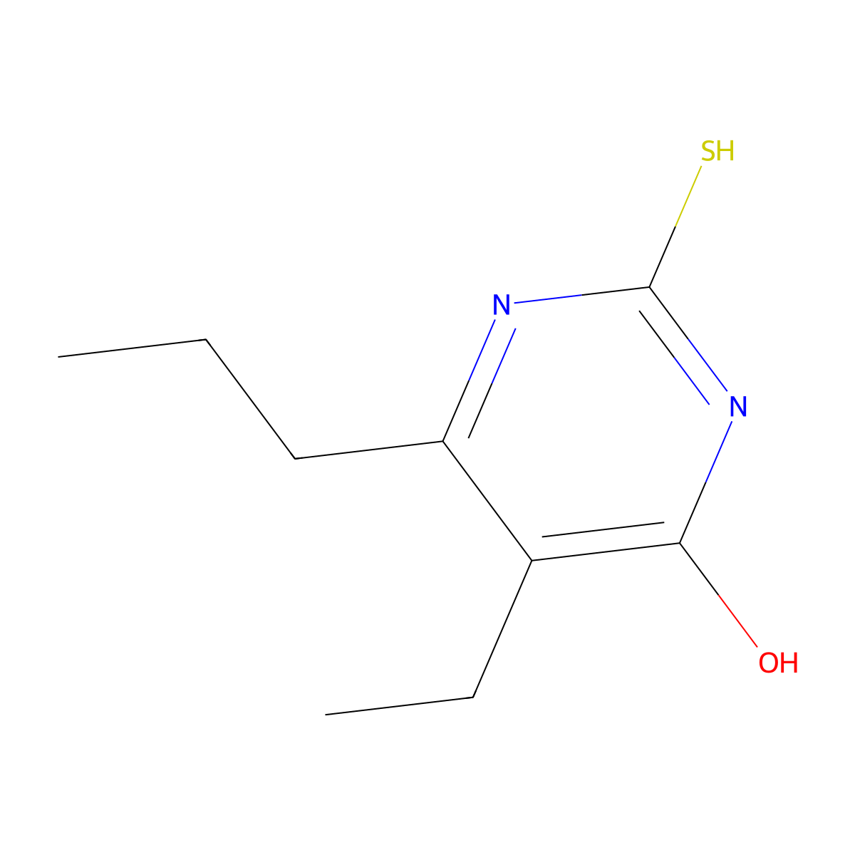 5-Ethyl-2-mercapto-6-propylpyrimidin-4-ol molecular structure, CAS 16400-91-2