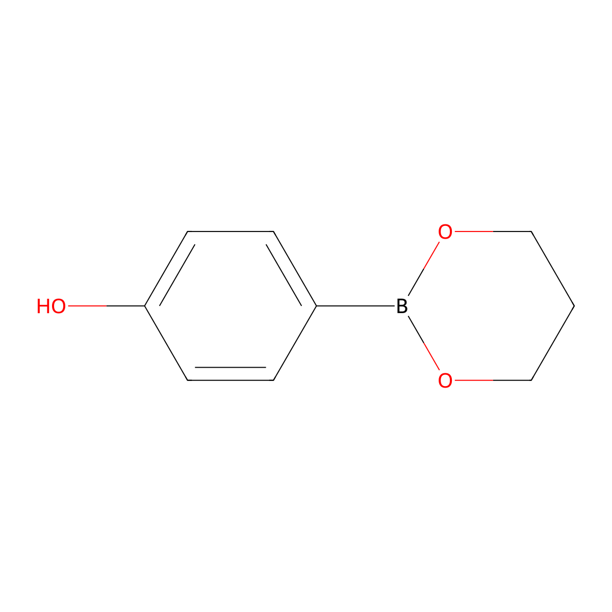 4-(1,3,2-Dioxaborinan-2-yl)phenol molecular structure, CAS 1640035-73-9